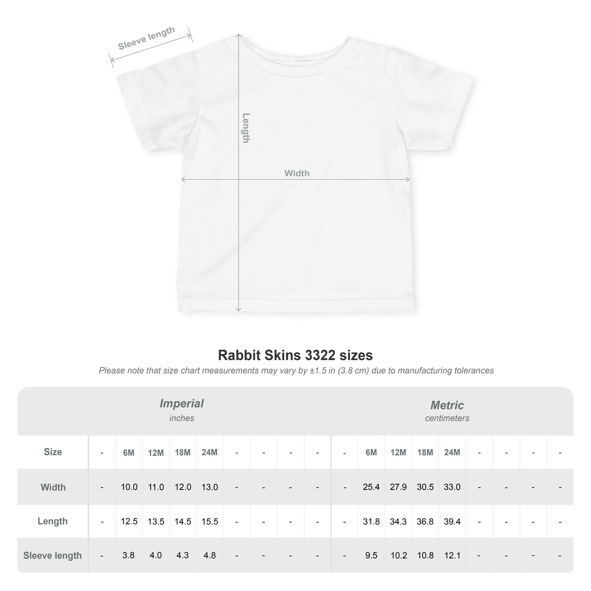 Camiseta para Bebé Original Rabbit Skins® Fine Jersey | 100% Algodón Peinado Hilado en Anillo  Marca  Rabbit Skins® (Producto Original)